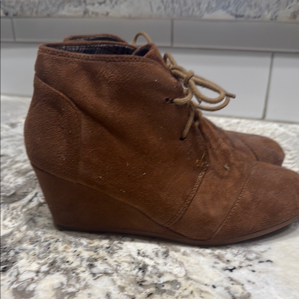 Forever Brown Suede Women's Wedge Shoes